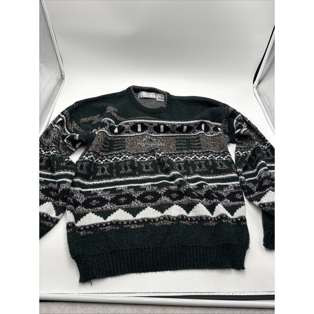 Vintage Michael Gerald Sweater Men's Size Large 100% Acrylic Geometric‎